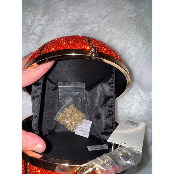Orange bling Covered crossbody basketball purse/clutch - Picture 5 of 5